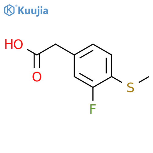 Benzeneacetic acid, 3-fluoro-4-(methylthio)- structure