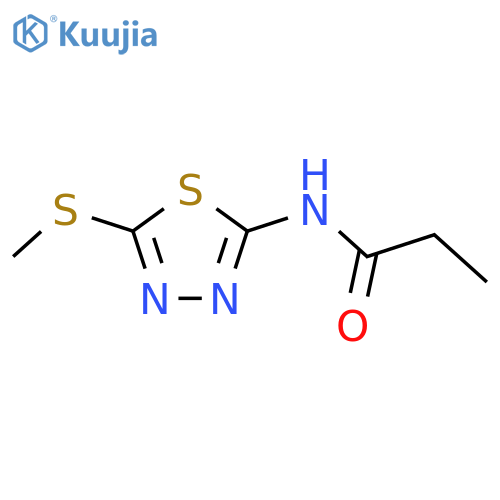 N-[5-(methylsulfanyl)-1,3,4-thiadiazol-2-yl]propanamide structure