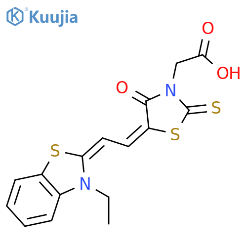 3-Thiazolidineaceticacid, 5-[2-(3-ethyl-2(3H)-benzothiazolylidene)ethylidene]-4-oxo-2-thioxo- structure