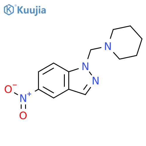 1H-Indazole, 5-nitro-1-(1-piperidinylmethyl)- structure