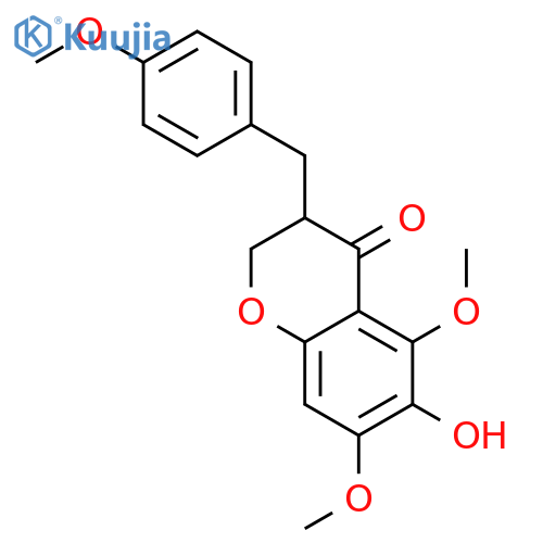 3-(4-methoxybenzyl)-6-hydroxy-5,7-dimethoxychroman-4-one structure