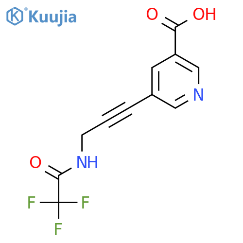 5-[3-(2,2,2-Trifluoroacetamido)prop-1-yn-1-yl]pyridine-3-carboxylic acid structure