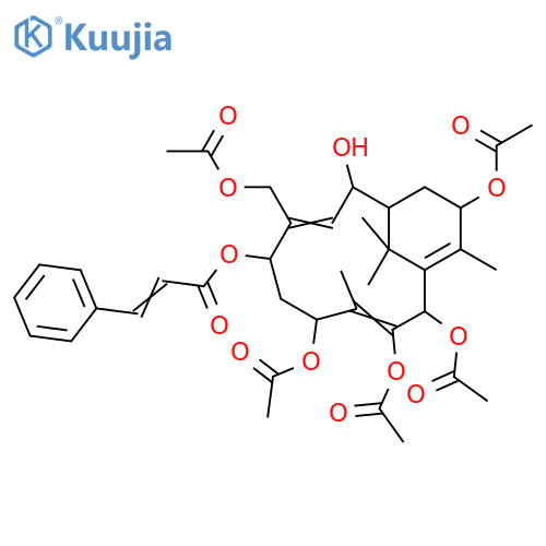 (1R,2S,3E,5S,7S,8Z,10R,13S)-7,9,10,13-Tetraacetoxy-4-(acetoxymethyl)-2-hydroxy-8,12,15,15-tetramethylbicyclo[9.3.1]pentadeca-3,8,11-trien-5-yl (2E)-3-phenylacrylate structure