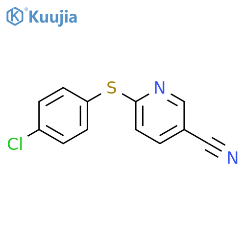 3-Pyridinecarbonitrile, 6-[(4-chlorophenyl)thio]- structure