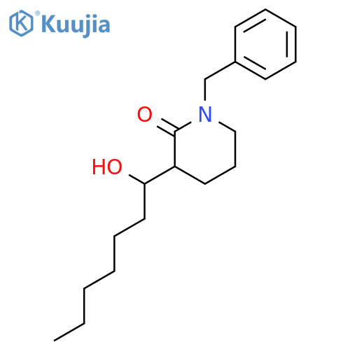 2-Piperidinone, 3-(1-hydroxyheptyl)-1-(phenylmethyl)- structure