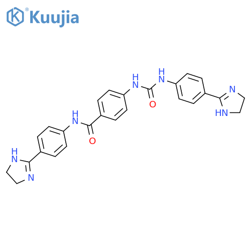 Benzamide,N-[4-(4,5-dihydro-1H-imidazol-2-yl)phenyl]-4-[[[[4-(4,5-dihydro-1H-imidazol-2-yl)phenyl]amino]carbonyl]amino]-,hydrochloride (1:2) structure