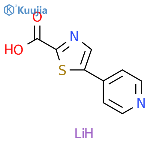 2-Thiazolecarboxylic acid, 5-(4-pyridinyl)-, lithium salt (1:1) structure