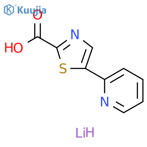 2-Thiazolecarboxylic acid, 5-(2-pyridinyl)-, lithium salt (1:1) structure