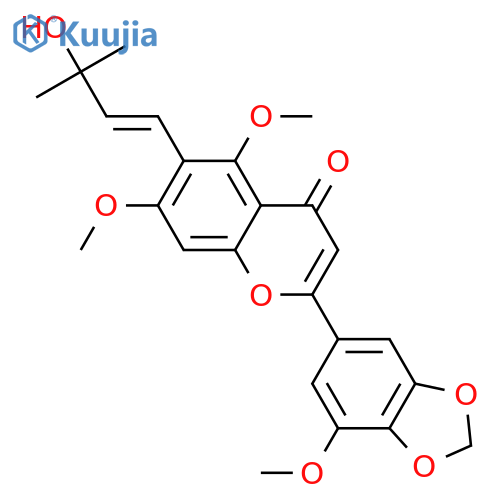 3',4',5,5',7-Pentahydroxy-6-prenylflavone; 3''-Hydroxy, Δ1''-isomer(E-), 4',5'-methylene, 3',5,7-tri-Me ether structure