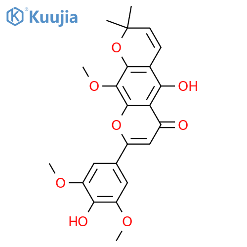5-Hydroxy-2,2-dimethyl-8-(3,4,5-trihydroxyphenyl)-2H,6H-benzo[1,2-b:5,4-b']dipyran-6-one; 8-Methoxy, 3',5'-di-Me ether structure