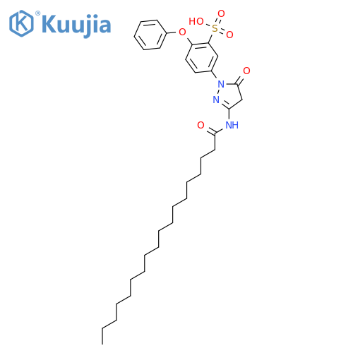 Benzenesulfonic acid,5-[4,5-dihydro-5-oxo-3-[(1-oxooctadecyl)amino]-1H-pyrazol-1-yl]-2-phenoxy- structure