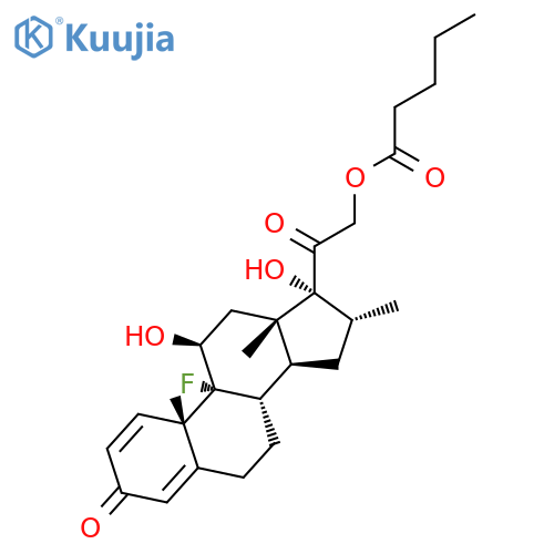 Pregna-1,4-diene-3,20-dione,9-fluoro-11,17-dihydroxy-16-methyl-21-[(1-oxopentyl)oxy]-, (11b,16a)- structure