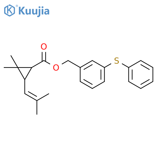 Cyclopropanecarboxylicacid, 2,2-dimethyl-3-(2-methyl-1-propen-1-yl)-, [3-(phenylthio)phenyl]methylester structure