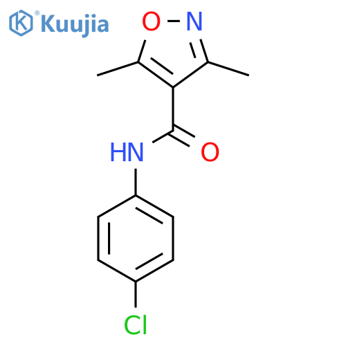 N-(4-Chlorophenyl)-3,5-dimethyl-1,2-oxazole-4-carboxamide structure