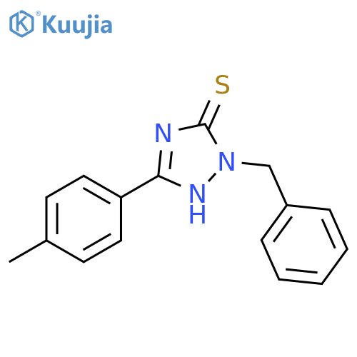 3H-1,2,4-Triazole-3-thione, 1,2-dihydro-5-(4-methylphenyl)-2-(phenylmethyl)- structure