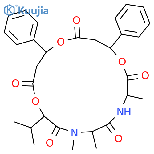 1,10,14-Trioxa-4,7-diazacycloheptadecane-2,5,8,11,15-pentone,3,6,7-trimethyl-9-(1-methylethyl)-13,17-diphenyl- (9CI) structure