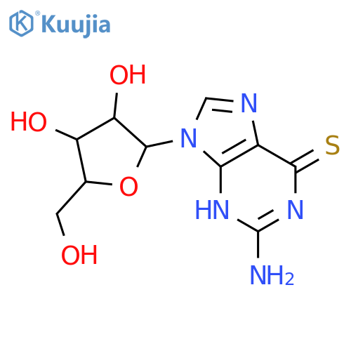 6H-Purine-6-thione,2-amino-1,9-dihydro-9-b-D-xylofuranosyl- structure