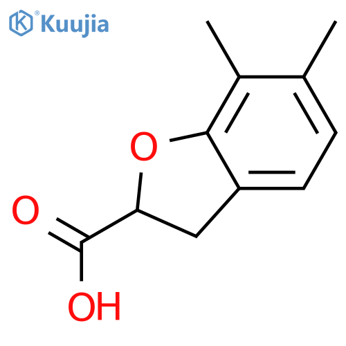 6,7-dimethyl-2,3-dihydro-1-benzofuran-2-carboxylic acid structure