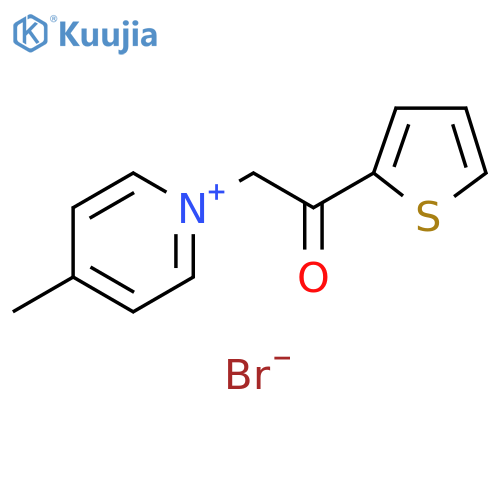 4-methyl-1-2-oxo-2-(thiophen-2-yl)ethylpyridin-1-ium bromide structure