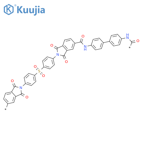 Poly[(1,3-dihydro-1,3-dioxo-2H-isoindole-5,2-diyl)-1,4-phenylenesulfonyl-1,4-phenylene(1,3-dihydro-1,3-dioxo-2H-isoindole-2,5-diyl)carbonylimino[1,1'-biphenyl]-4,4'-diyliminocarbonyl] structure