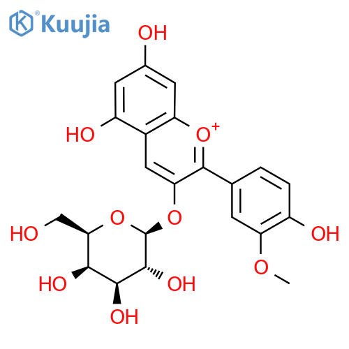 3,4',5,7-Tetrahydroxy-3'-methoxyflavylium(1+); 3-O-β-D-Galactopyranoside structure