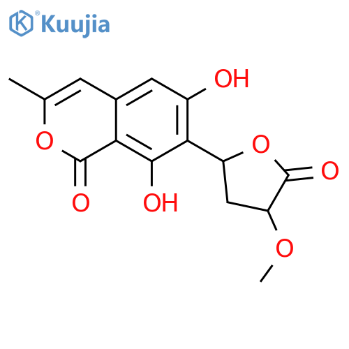 6,8-dihydroxy-7-(4-methoxy-5-oxo-tetrahydro-[2]furyl)-3-methyl-isocoumarin structure
