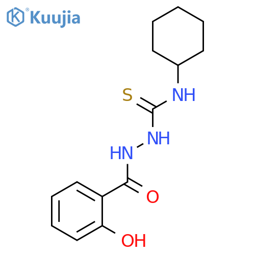 Benzoic acid, 2-hydroxy-, 2-[(cyclohexylamino)thioxomethyl]hydrazide structure