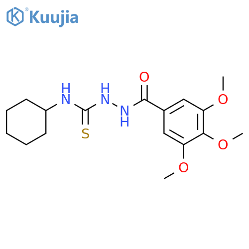 1-cyclohexyl-3-[(3,4,5-trimethoxybenzoyl)amino]thiourea structure