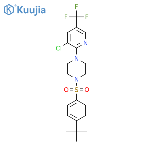 1-((4-(Tert-butyl)phenyl)sulfonyl)-4-(3-chloro-5-(trifluoromethyl)(2-pyridyl))piperazine structure