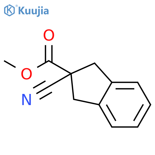1H-Indene-2-carboxylic acid, 2-cyano-2,3-dihydro-, methyl ester structure