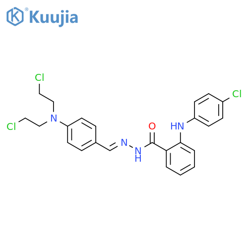 Benzoic acid,2-[(4-chlorophenyl)amino]-,2-[[4-[bis(2-chloroethyl)amino]phenyl]methylene]hydrazide structure