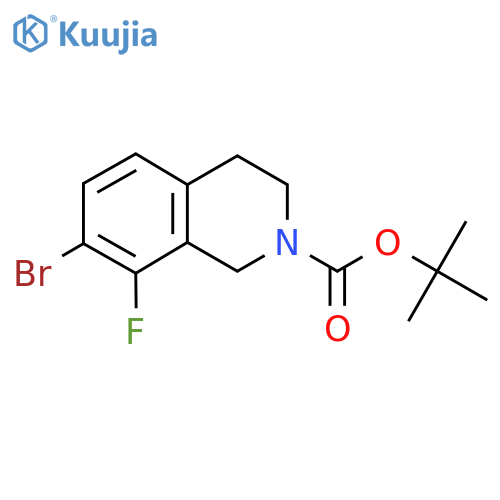 Tert-butyl 7-bromo-8-fluoro-1,2,3,4-tetrahydroisoquinoline-2-carboxylate structure