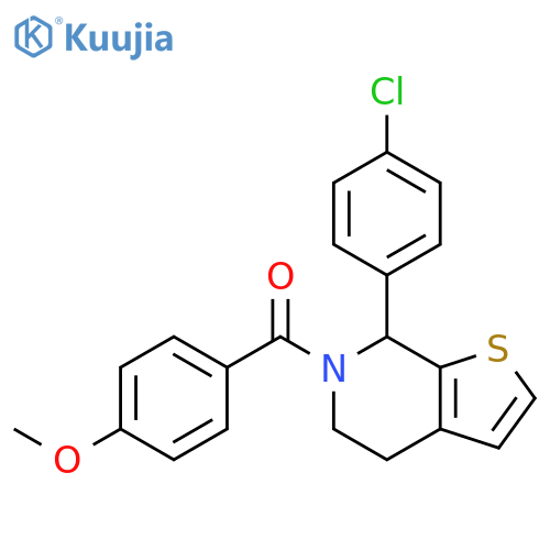 Thieno[2,3-c]pyridine,7-(4-chlorophenyl)-4,5,6,7-tetrahydro-6-(4-methoxybenzoyl)- structure