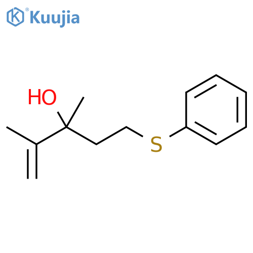 1-Penten-3-ol, 2,3-dimethyl-5-(phenylthio)- structure