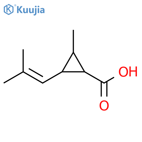 Cyclopropanecarboxylic acid, 2-methyl-3-(2-methyl-1-propenyl)- structure