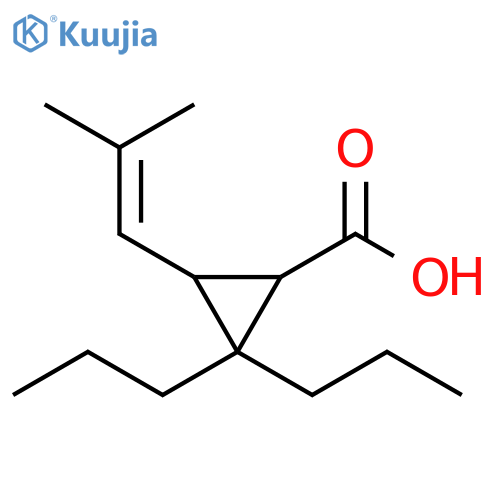 Cyclopropanecarboxylic acid, 3-(2-methyl-1-propenyl)-2,2-dipropyl- structure