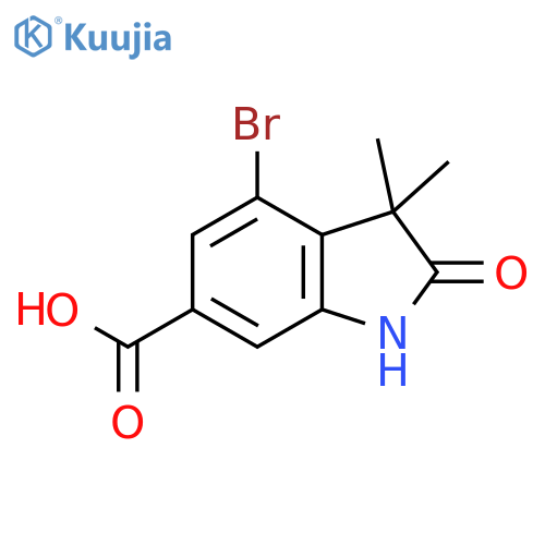 4-bromo-3,3-dimethyl-2-oxo-indoline-6-carboxylic acid structure