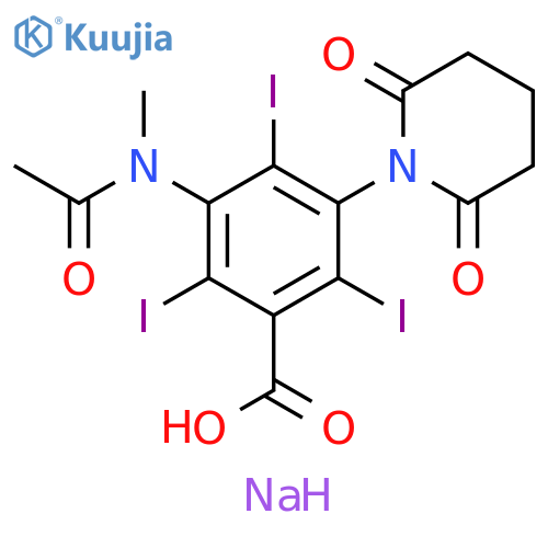 Benzoic acid,3-(acetylmethylamino)-5-(2,6-dioxo-1-piperidinyl)-2,4,6-triiodo-, sodiumsalt structure