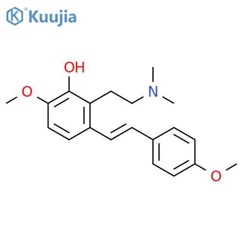 Phenol,2-[2-(dimethylamino)ethyl]-6-methoxy-3-[(1E)-2-(4-methoxyphenyl)ethenyl]- structure