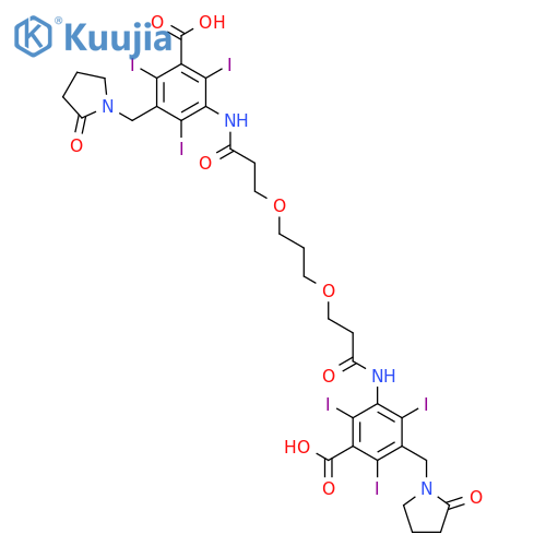 Benzoic acid,3,3'-[1,3-propanediylbis[oxy(1-oxo-3,1-propanediyl)imino]]bis[2,4,6-triiodo-5-[(2-oxo-1-pyrrolidinyl)methyl]-(9CI) structure