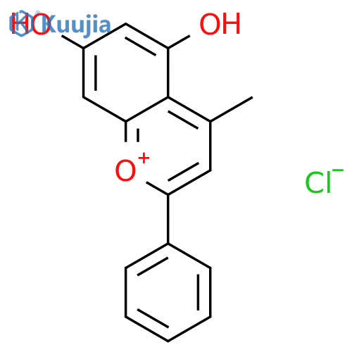 1-Benzopyrylium, 5,7-dihydroxy-4-methyl-2-phenyl-, chloride structure