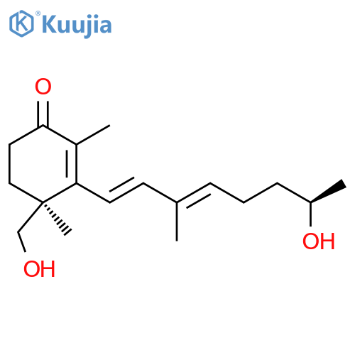 2-Cyclohexen-1-one, 4-(hydroxymethyl)-3-[(7R)-7-hydroxy-3-methyl-1,3-octadien-1-yl]-2,4-dimethyl-, (4S)- structure