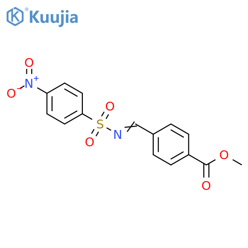 Benzoic acid, 4-[[[(4-nitrophenyl)sulfonyl]imino]methyl]-, methyl ester structure