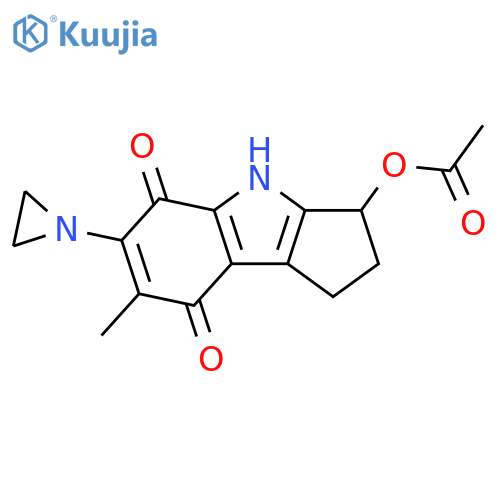 Cyclopent[b]indole-5,8-dione,3-(acetyloxy)-6-(1-aziridinyl)-1,2,3,4-tetrahydro-7-methyl- structure