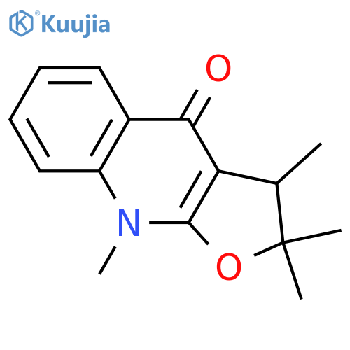 Furo[2,3-b]quinolin-4(2H)-one,3,9-dihydro-2,2,3,9-tetramethyl-, (-)- structure
