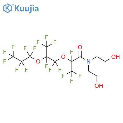 Propanamide,2,3,3,3-tetrafluoro-2-[1,1,2,3,3,3-hexafluoro-2-(heptafluoropropoxy)propoxy]-N,N-bis(2-hydroxyethyl)- structure