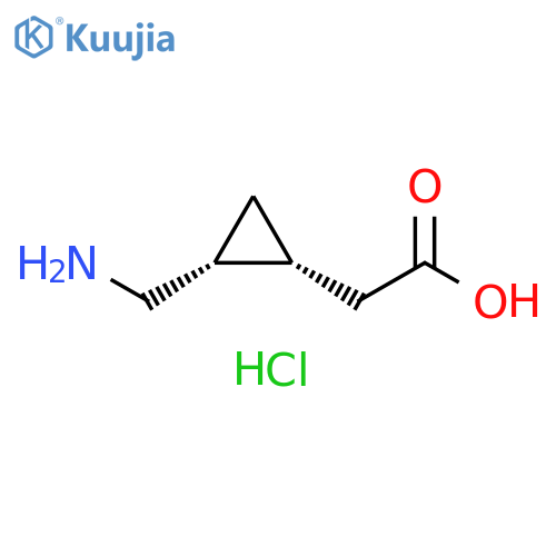 Cyclopropaneacetic acid, 2-(aminomethyl)-, hydrochloride (1:1), (1R,2R)- structure
