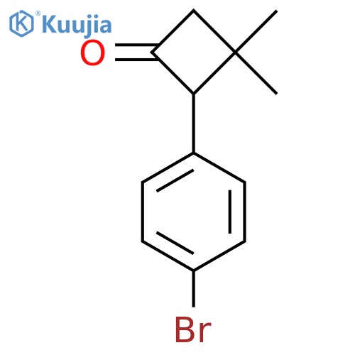 2-(4-Bromophenyl)-3,3-dimethylcyclobutan-1-one structure