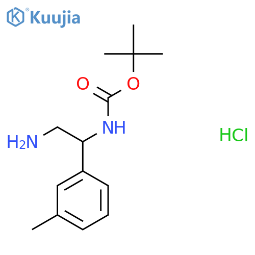 tert-butyl N-2-amino-1-(3-methylphenyl)ethylcarbamate hydrochloride structure