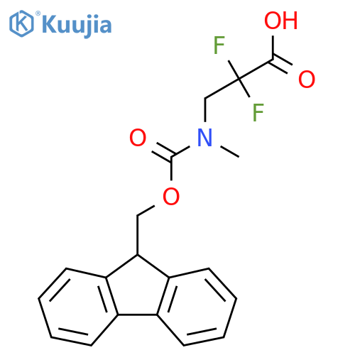 3-({(9H-fluoren-9-yl)methoxycarbonyl}(methyl)amino)-2,2-difluoropropanoic acid structure